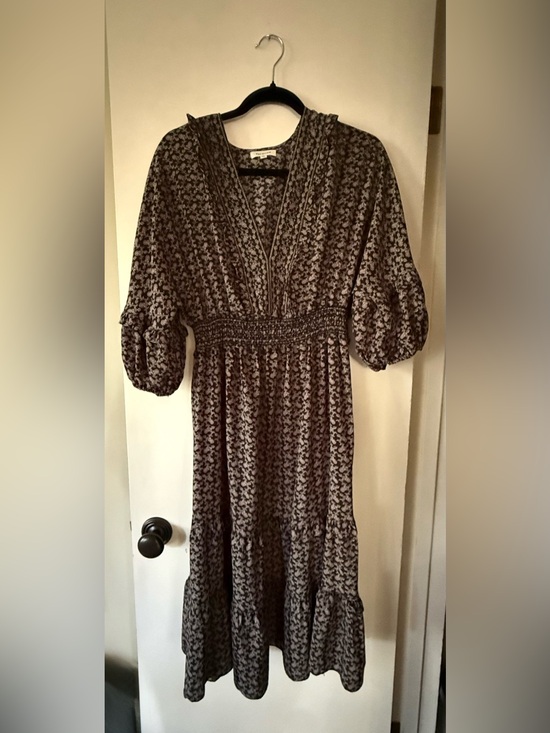 Max Studio Dresses & Skirts - Boho Cool Girl Whimsical Butter Mom Balloon Sleeves Ruffle Hem Floral Midi Dress
